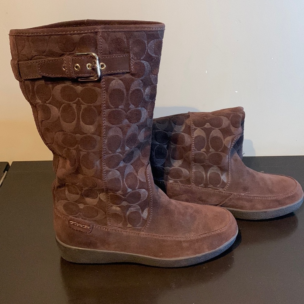 COACH Tanesha brown suede winter boots